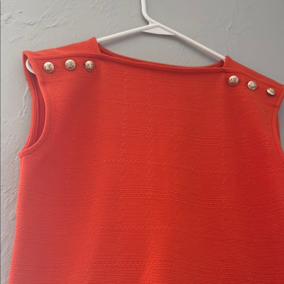 Ann Taylor Orange Sleeveless Embellished Muscle Tee 116 - Picture 2 of 7
